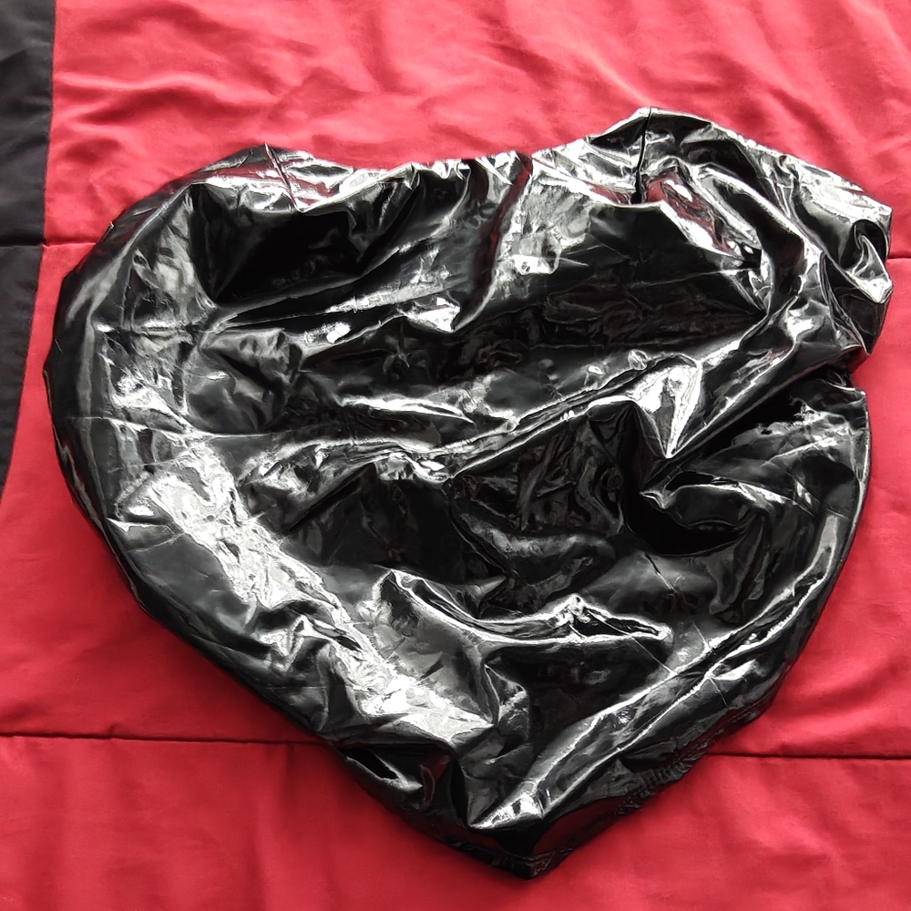 Shiny Black Vinyl Strapless Top, Size XL
